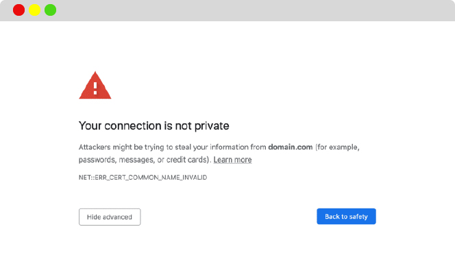 this site is unsafe - your connection is not private