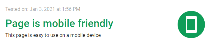 mobile friendly test results 
