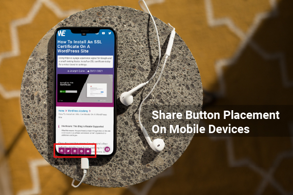 mobile placement of share buttons