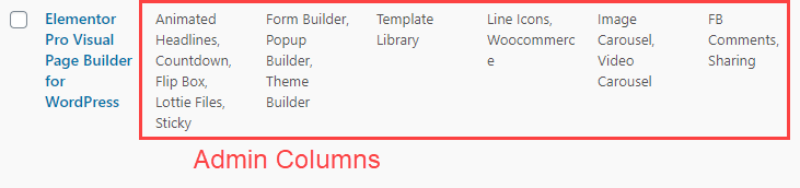 admin columns added to my custom post type