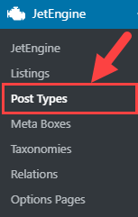 Jet Engine plugin menu